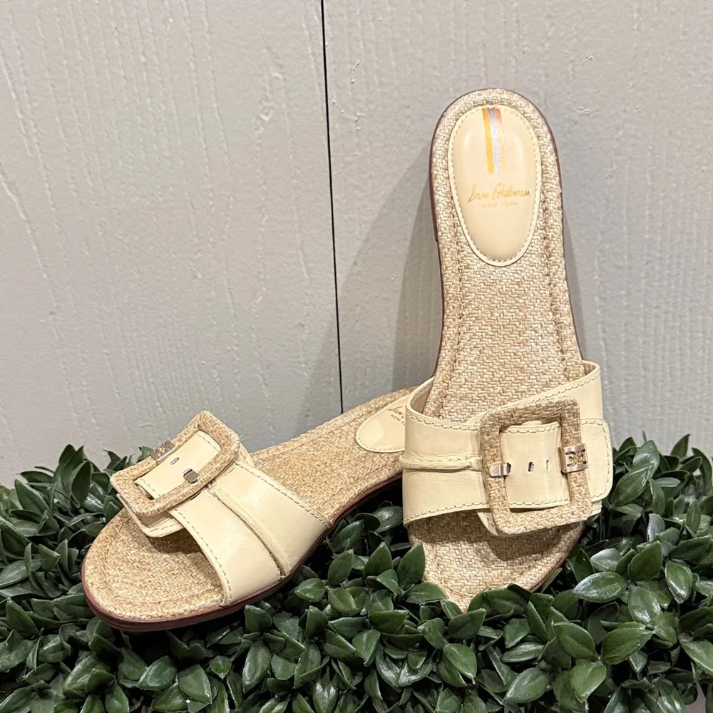 Sam Edelman Gaige Flat Sandal Bleached Wheat 9 Medium